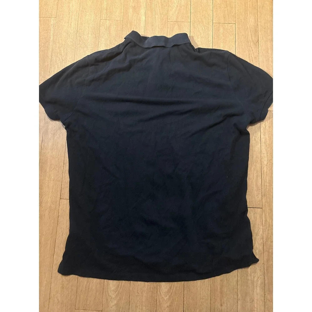 Polo Ralph Lauren Big Pony Polo Shirt Black Custom Slim Fit XL White Logo 3